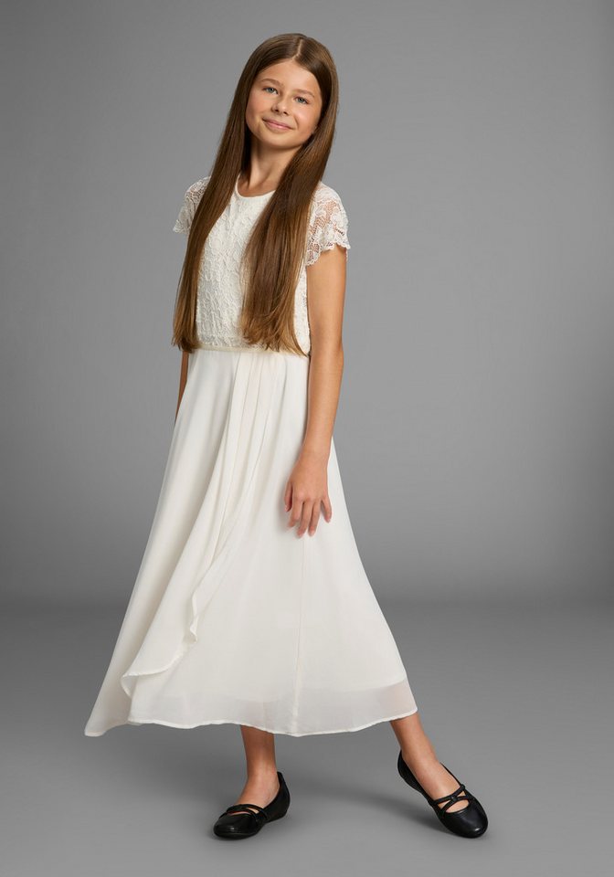 KIDSWORLD Jerseykleid Festliches Kleid mit Spitze Elegantes Kleid mit Spitze und Chiffon von KIDSWORLD