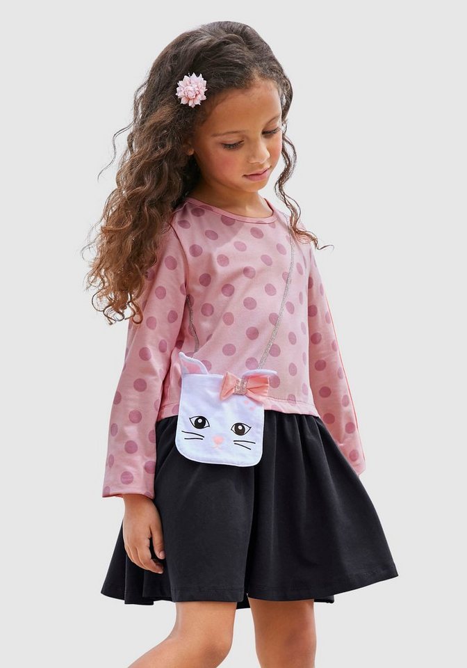 KIDSWORLD Jerseykleid für kleine Mädchen ideal für festliche Anlässe, kniefreie Länge von KIDSWORLD