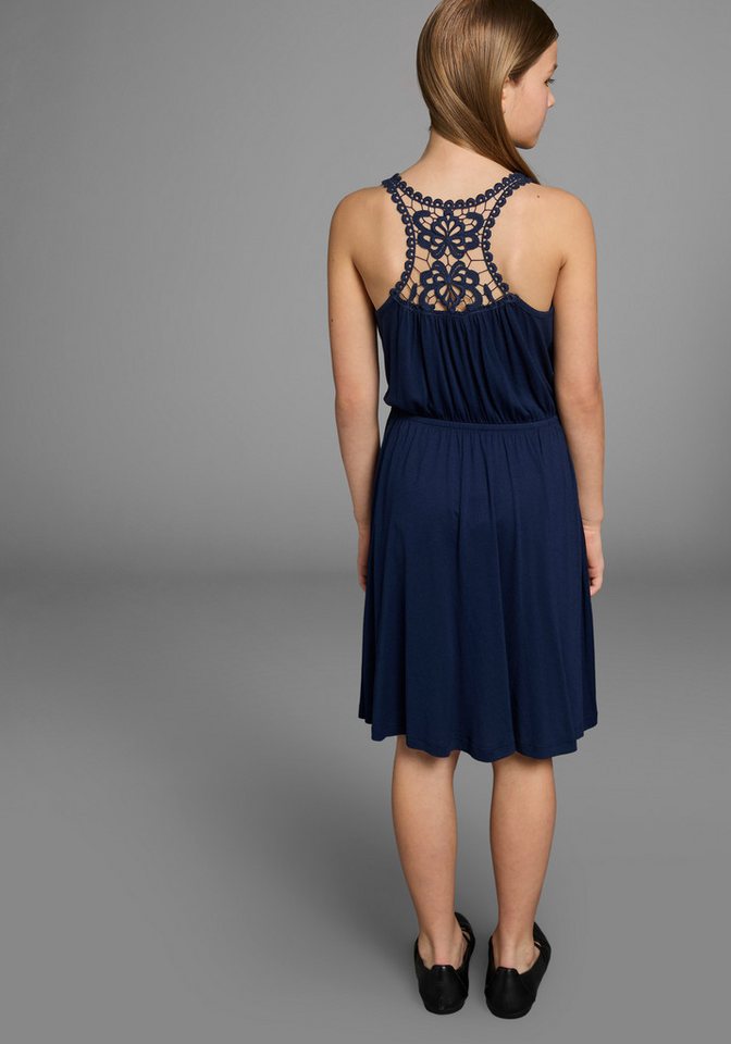 KIDSWORLD Jerseykleid, Viskosekleid für Mädchen kniefrei, romantisch, aus Viskose, breite Träger von KIDSWORLD