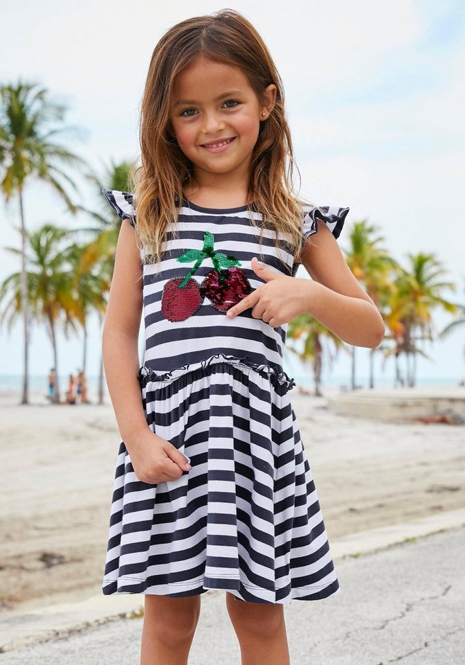 KIDSWORLD Jerseykleid für kleine Mädchen mit Wendepailletten von KIDSWORLD