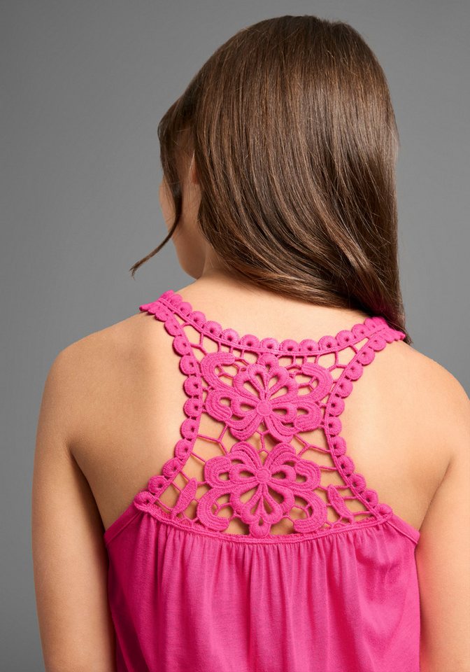 KIDSWORLD Jerseykleid mit aufwendiger Spitze im Rücken Weich fallendes Viskosekleid von KIDSWORLD