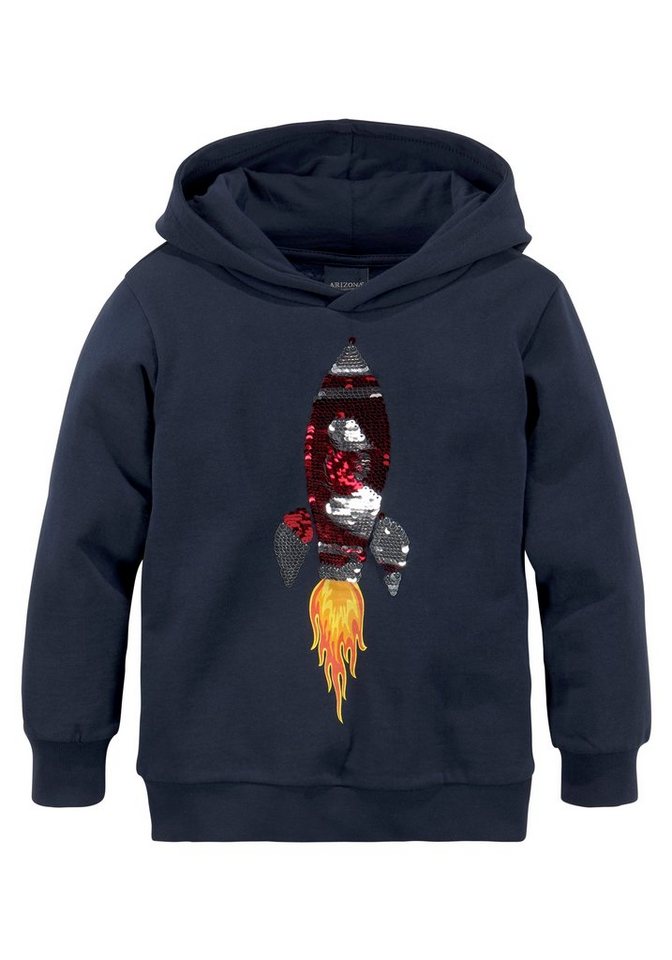 KIDSWORLD Kapuzensweatshirt mit Rakete aus Wendepailletten von KIDSWORLD