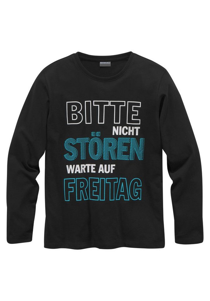 KIDSWORLD Langarmshirt Bitte nicht stören... Spruch von KIDSWORLD