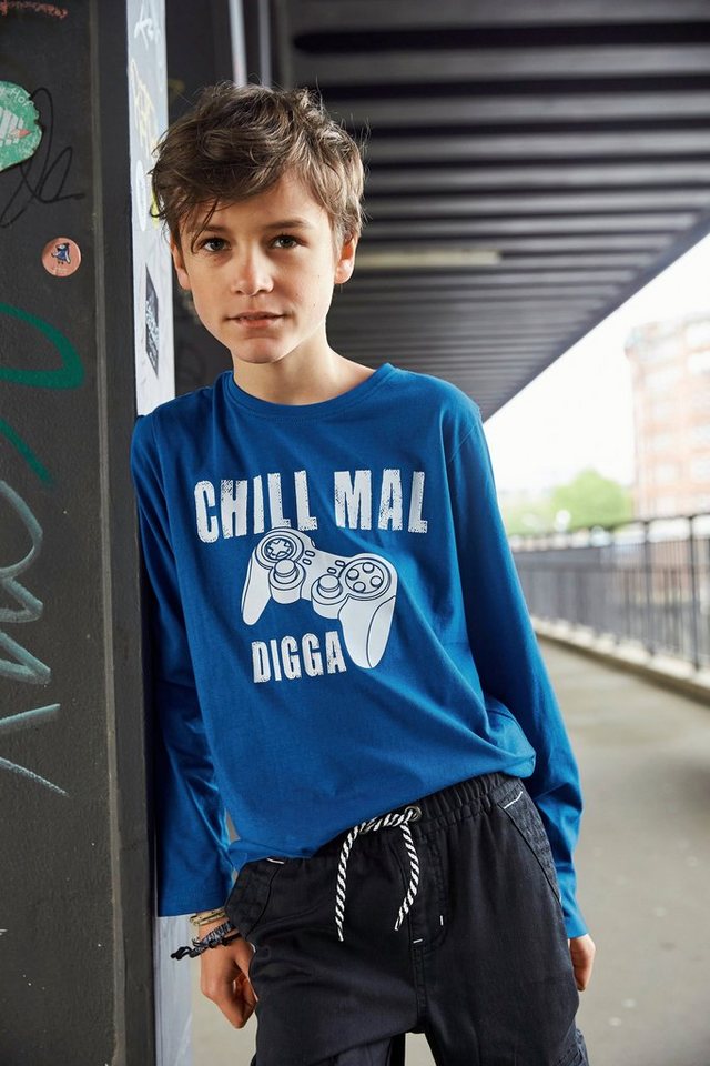 KIDSWORLD Langarmshirt CHILL MAL..., Spruch von KIDSWORLD