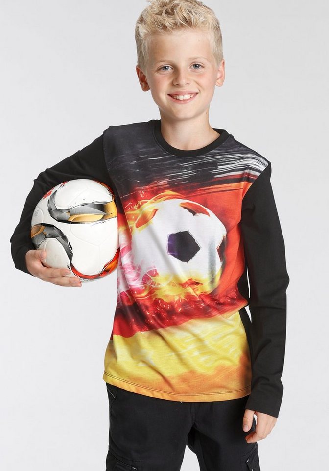 KIDSWORLD Langarmshirt FUSSBALL in Deutschland-Farben von KIDSWORLD