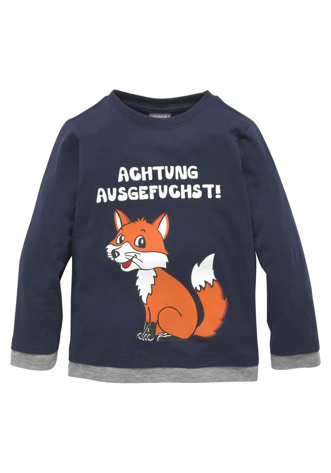 KIDSWORLD Langarmshirt ACHTUNG AUSGEFUCHST, Spruch von KIDSWORLD