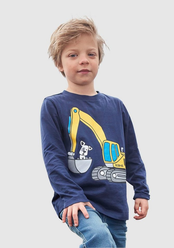 KIDSWORLD Langarmshirt HUND MIT BAGGER von KIDSWORLD