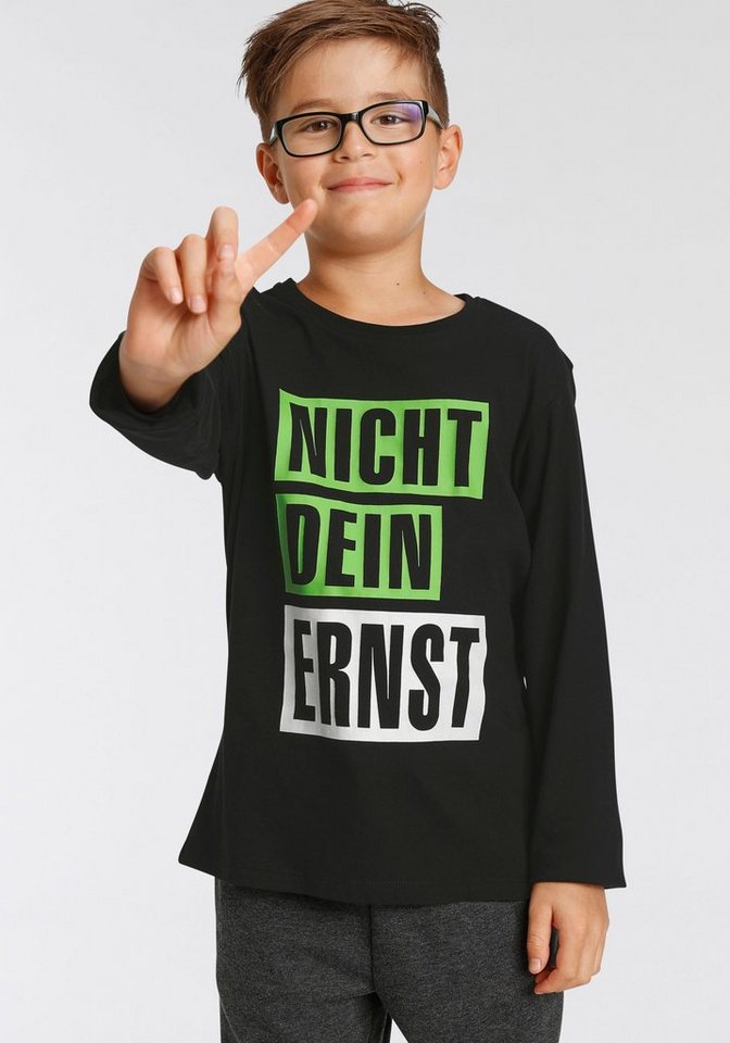 KIDSWORLD Langarmshirt NICHT DEIN ERNST, Spruch von KIDSWORLD