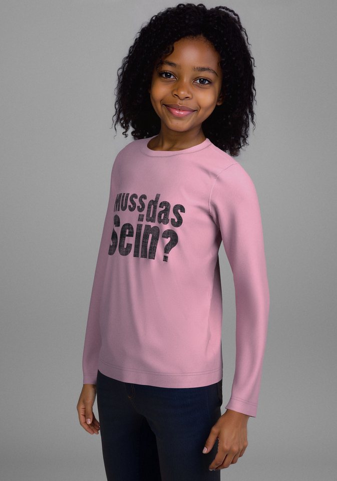 KIDSWORLD Langarmshirt Spruch: MUSS DAS SEIN Lässiger Sprüche-Print von KIDSWORLD