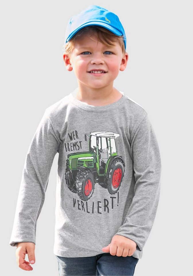 KIDSWORLD Langarmshirt WER BREMST, VERLIERT! Spruch von KIDSWORLD