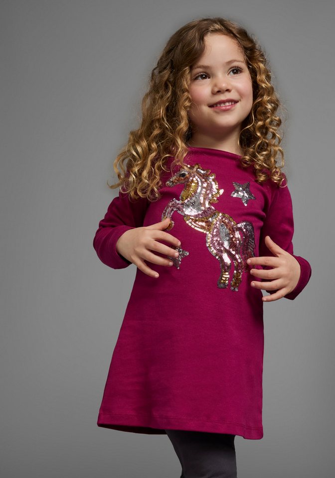 KIDSWORLD Langarmshirt PFERD Langarm, ausgestellter Schnitt, bedruckt, Rundhalsausschnitt von KIDSWORLD