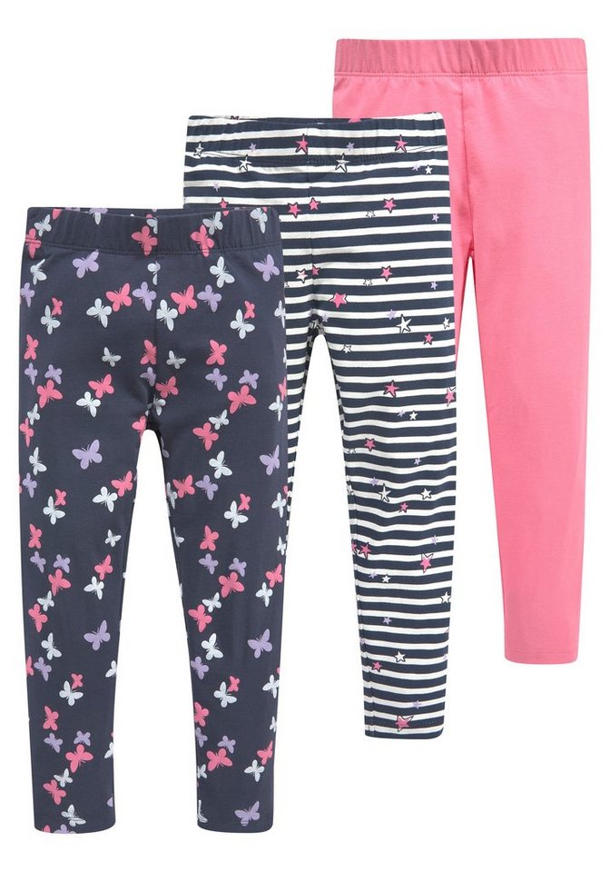 KIDSWORLD Leggings für kleine Mädchen (Packung, 3-tlg., 3er-Pack) mit unterschiedlichen Mustern und Farben von KIDSWORLD