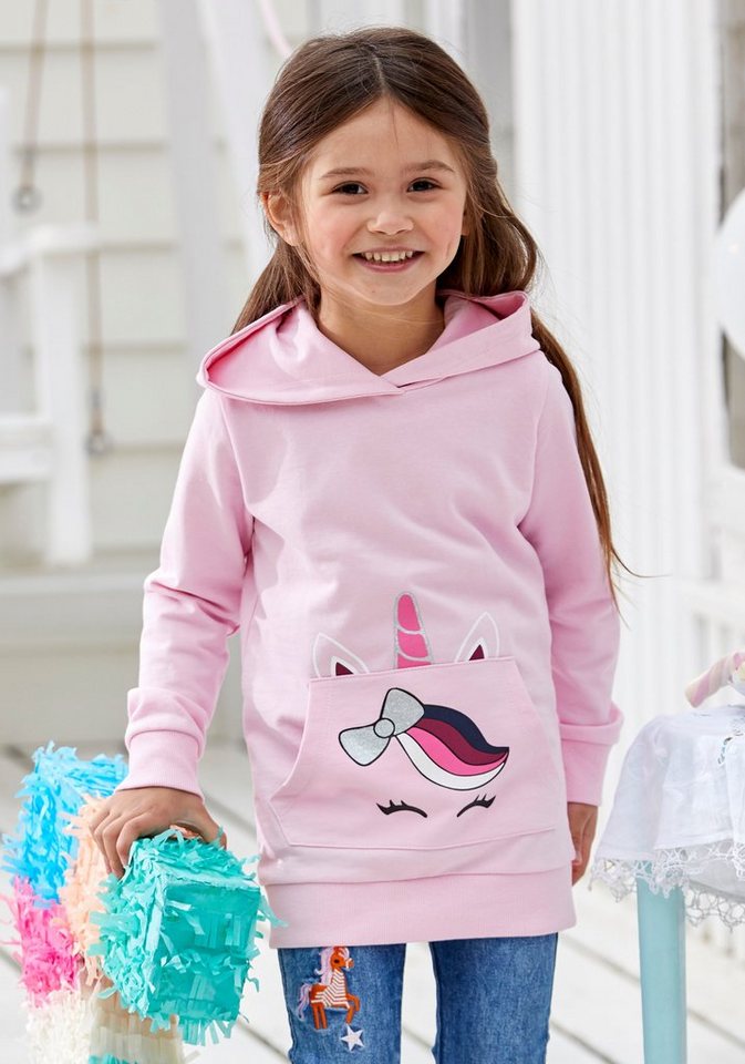 KIDSWORLD Longsweatshirt für kleine Mädchen mit niedlichem Taschendruck von KIDSWORLD