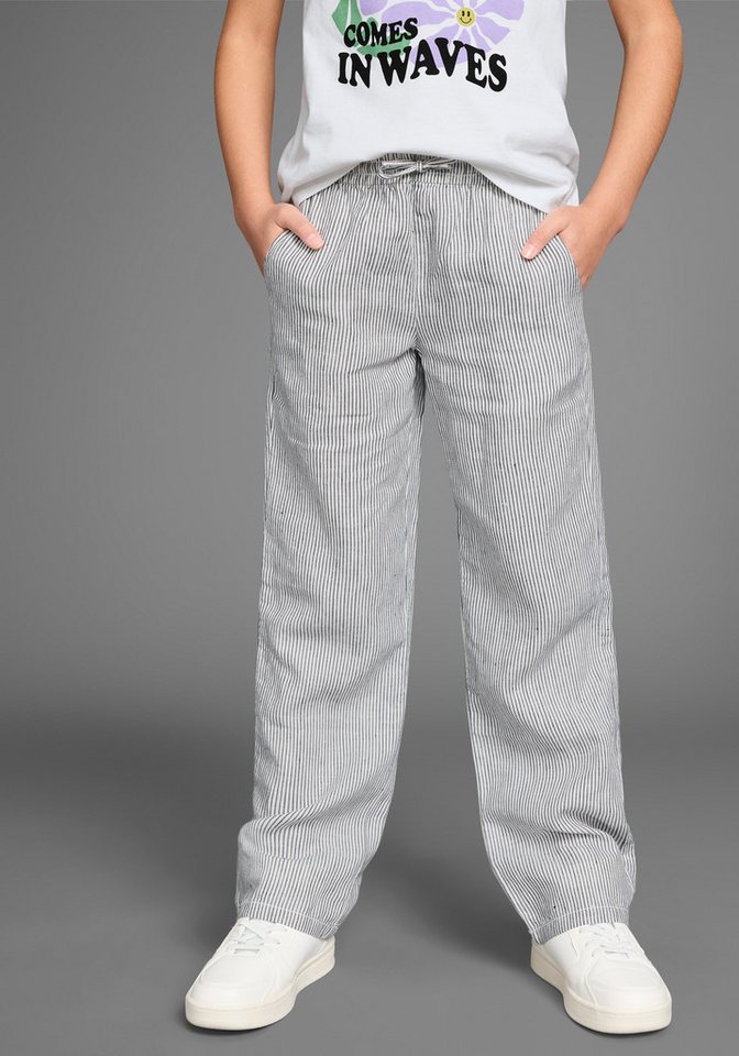 KIDSWORLD Schlupfhose Webhose mit coole Streifen Leichte Streifenhose mit Leinenanteil KIDSWORLD Schlupfhose Webhose mit coole Streifen Leichte Streifenhose mit Leinenanteil von KIDSWORLD