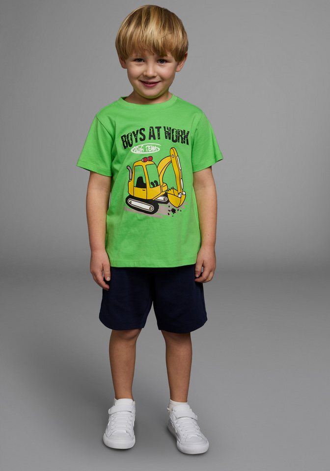 KIDSWORLD Shirt & Shorts 2tlg. Set T-Shirt+Sweatbermudas (Spar-Set, 2-tlg) BOYS AT WORK von KIDSWORLD