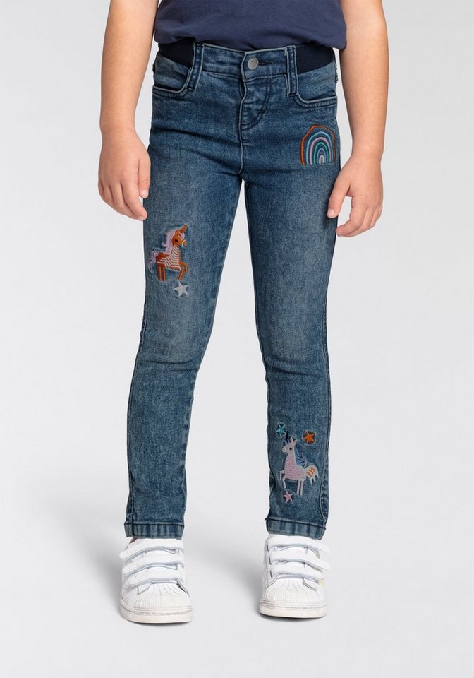 KIDSWORLD Stretch-Jeans für kleine Mädchen mit toller Stickerei von KIDSWORLD