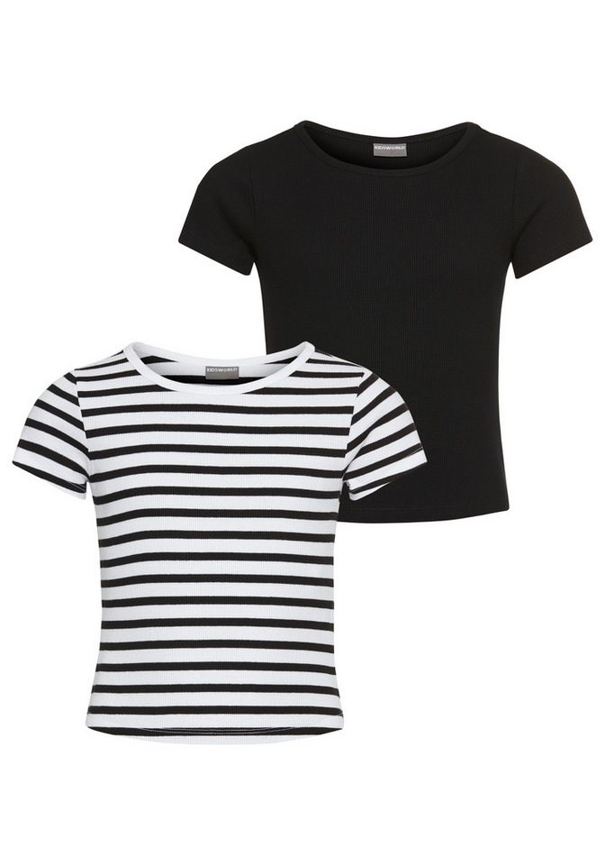 KIDSWORLD T-Shirt 2er Pack T-Shirts in elastischer Rippqualität (Packung, 2-tlg) 2er Packung T-Shirts von KIDSWORLD