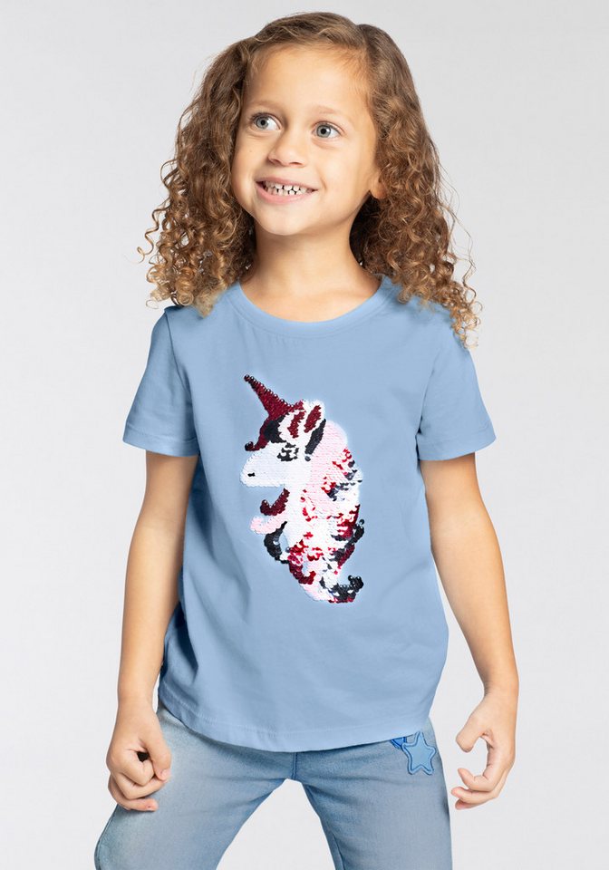 KIDSWORLD T-Shirt EINHORN aus tollen WENDEPAILLETTEN von KIDSWORLD