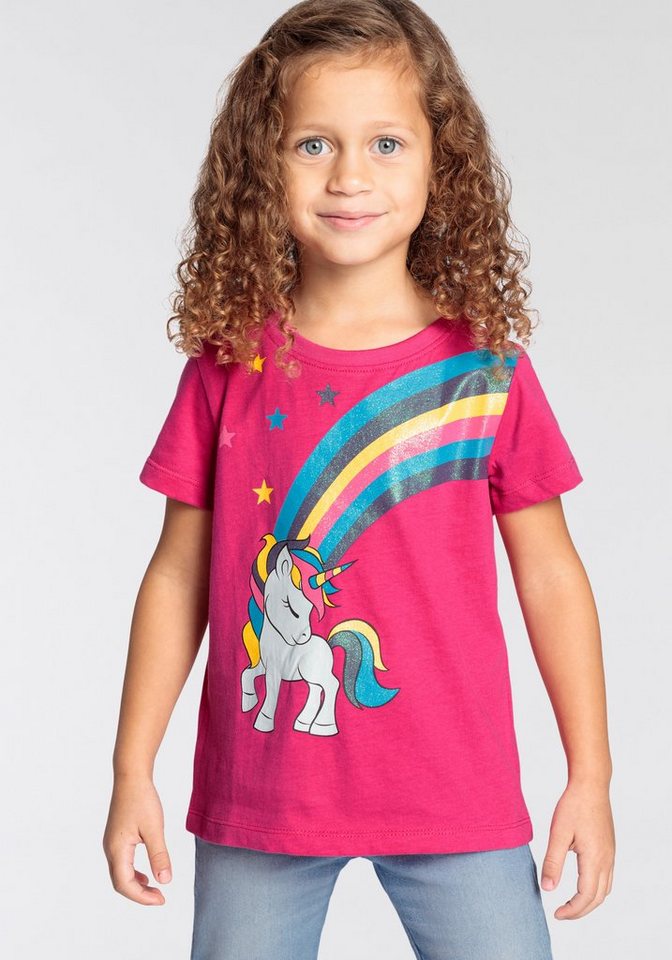 KIDSWORLD T-Shirt Einhorn mit Regenbogen für kleine Mädchen von KIDSWORLD