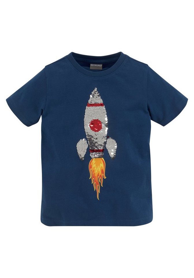 KIDSWORLD T-Shirt Rakete aus Wendepailletten von KIDSWORLD