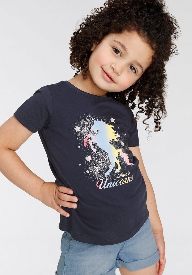 KIDSWORLD T-Shirt believe in Unicorns mit Glitzerdruck von KIDSWORLD