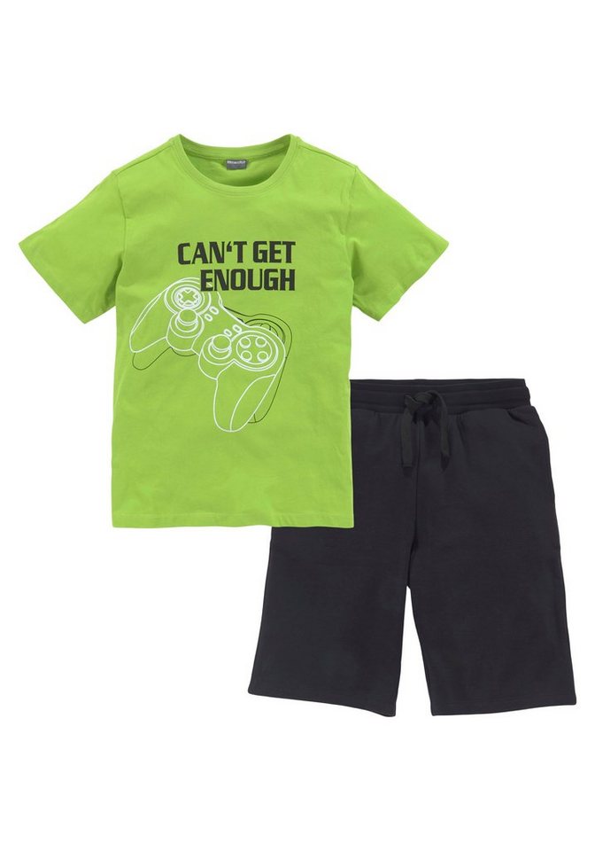 KIDSWORLD T-Shirt & Bermudas CAN´T GET ENOUGH - Spruch (Set, 2-tlg) Gamer-Print von KIDSWORLD