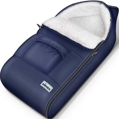 KIDUKU Winterfußsack für Kinderwagen Buggy - Babyfußsack waschbar | Fußsack Babyschale mit Reißverschluss & Tasche von KIDUKU