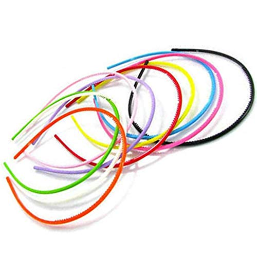 Kidzoo niedliches, dünnes Haarband aus mehrfarbigem Kunststoff, Haarschmuck, mit Zähnen, für Mädchen und Frauen, Haarband, Schulzeit, täglicher Gebrauch, Stirnband, 12 Stück von KIDZ00