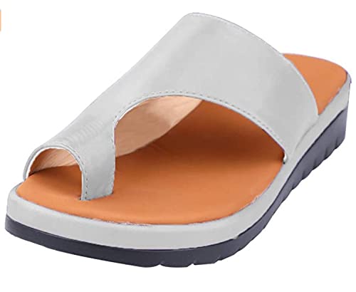 KIDsstz Damen Sommer Sandalen hausschuhe Frauen Open Toe Flache Pantoffeln Lässige Plateausandalen Korrektur Zehen Schuhe Big Toe Hallux Valgus Sandalen Für Bunion Correct von KIDsstz