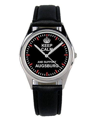 KIESENBERG Armbanduhr Augsburg Geschenk Artikel Idee Fan Damen Herren Unisex Analog Quartz Lederarmband Uhr 36mm Durchmesser B-1331 von KIESENBERG