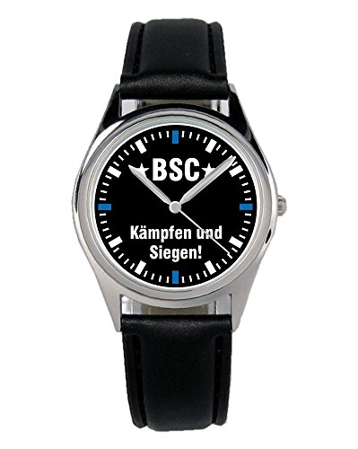 KIESENBERG Armbanduhr BSC Geschenk Artikel Idee Fan Damen Herren Unisex Analog Quartz Lederarmband Uhr 36mm Durchmesser B-2500 von KIESENBERG