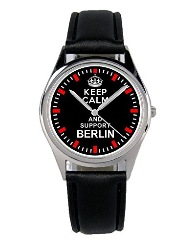 KIESENBERG Armbanduhr Berlin Geschenk Artikel Idee Fan Damen Herren Unisex Analog Quartz Lederarmband Uhr 36mm Durchmesser B-1535 von KIESENBERG