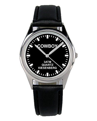KIESENBERG Armbanduhr Cowboy Geschenk Artikel Idee Fan Damen Herren Unisex Analog Quartz Lederarmband Uhr 36mm Durchmesser B-2455 von KIESENBERG