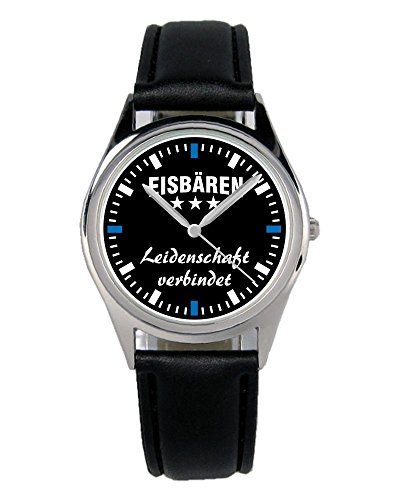 KIESENBERG Armbanduhr Eisbären Geschenk Artikel Idee Fan Damen Herren Unisex Analog Quartz Lederarmband Uhr 36mm Durchmesser B-2435 von KIESENBERG