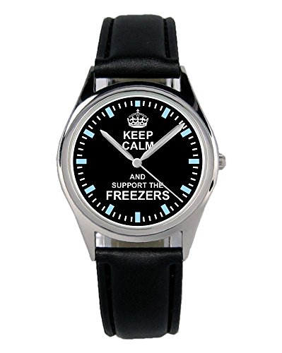 KIESENBERG Armbanduhr Freezers Geschenk Artikel Idee Fan Damen Herren Unisex Analog Quartz Lederarmband Uhr 36mm Durchmesser B-1848 von KIESENBERG
