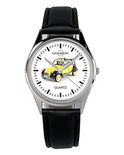 KIESENBERG Armbanduhr 2CV Charleston Oldtimer Fahrer Geschenk Artikel Idee Fan Damen Herren Unisex Analog Quartz Lederarmband Uhr 36mm Durchmesser B-1822 von KIESENBERG