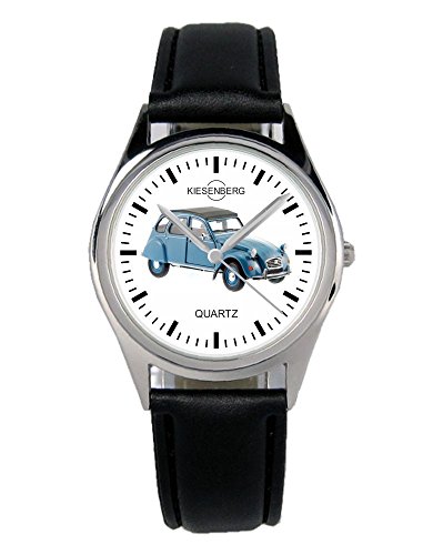 KIESENBERG Armbanduhr 2CV Blau Oldtimer Geschenk Artikel Idee Fan Damen Herren Unisex Analog Quartz Lederarmband Uhr 36mm Durchmesser B-1815 von KIESENBERG