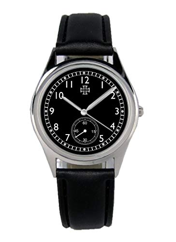 KIESENBERG Armbanduhr Dienstuhr Design Geschenk Artikel Idee Fan Damen Herren Unisex Analog Quartz Lederarmband Uhr 36mm Durchmesser B-20544 von KIESENBERG