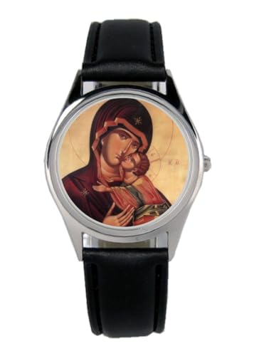 KIESENBERG Armbanduhr Maria Jesus Kirche Geschenk Artikel Idee Fan Damen Herren Unisex Analog Quartz Lederarmband Uhr 36mm Durchmesser B-2633 von KIESENBERG