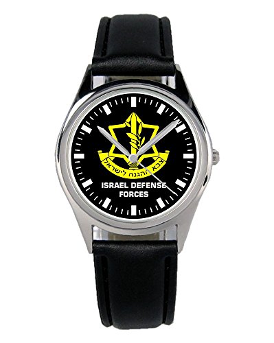 KIESENBERG Armbanduhr Soldat Bundeswehr Israel Defense Forces Geschenk Artikel Idee Fan Damen Herren Unisex Analog Quartz Lederarmband Uhr 36mm Durchmesser B-1631 von KIESENBERG