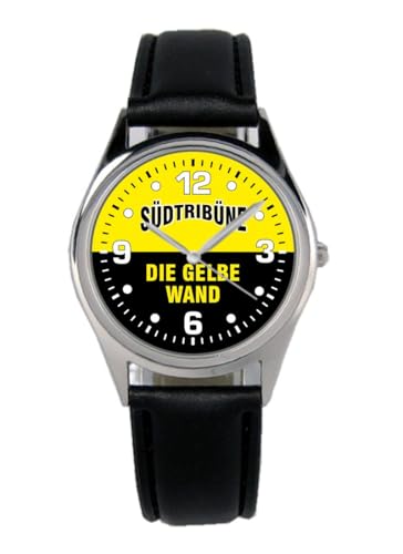 KIESENBERG Armbanduhr Südtribüne Geschenk Artikel Idee Fan Damen Herren Unisex Analog Quartz Lederarmband Uhr 36mm Durchmesser B-1582 von KIESENBERG