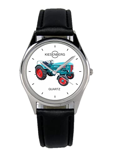 KIESENBERG Armbanduhr Traktor Retro Oldtimer Artikel Idee Fan Damen Herren Unisex Analog Quartz Lederarmband Uhr 36mm Durchmesser B-21304 von KIESENBERG