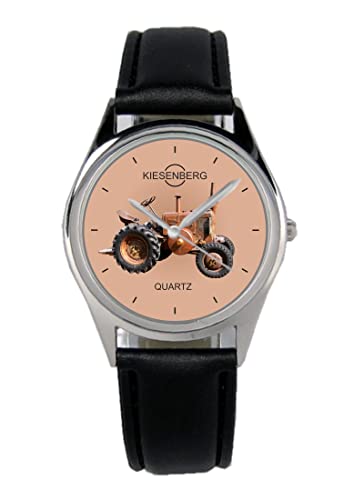 KIESENBERG Armbanduhr Traktor Retro Oldtimer Geschenk Artikel Idee Fan Damen Herren Unisex Analog Quartz Lederarmband Uhr 36mm Durchmesser B-21305 von KIESENBERG