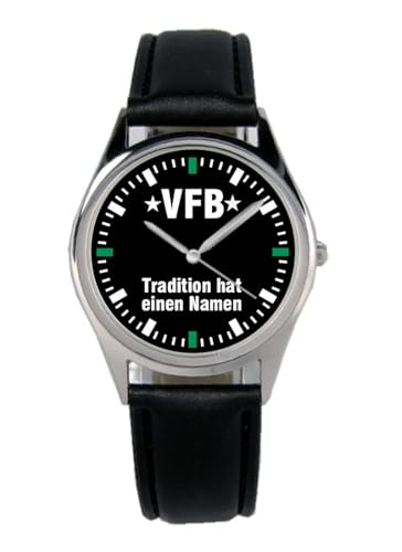 KIESENBERG Armbanduhr VfB Tradition Geschenk Artikel Idee Fan Damen Herren Unisex Analog Quartz Lederarmband Uhr 36mm Durchmesser B-2550 von KIESENBERG