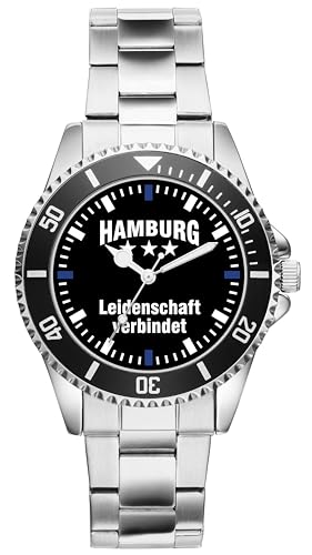 KIESENBERG Damenuhr Hamburg Geschenk Artikel Idee Fan Armbanduhr Ø 33 mm Metallarmband Uhr D-2276 von KIESENBERG