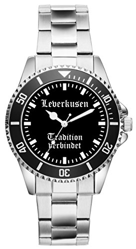 KIESENBERG Damenuhr Leverkusen Geschenk Artikel Idee Fan Armbanduhr Ø 33 mm Metallarmband Uhr D-1959 von KIESENBERG