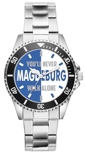 KIESENBERG Damenuhr Magdeburg Geschenk Artikel Idee Fan Armbanduhr Ø 33 mm Metallarmband Uhr D-20351 von KIESENBERG