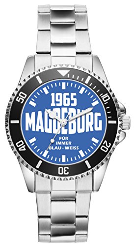 KIESENBERG Damenuhr Magdeburg Geschenk Artikel Idee Fan Armbanduhr Ø 33 mm Metallarmband Uhr D-6101 von KIESENBERG