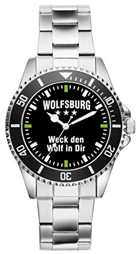 KIESENBERG Damenuhr Wolfsburg Geschenk Artikel Idee Fan Armbanduhr Ø 33 mm Metallarmband Uhr D-2362 von KIESENBERG