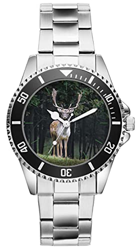 KIESENBERG Herren Armbanduhr Jäger Hirsch Wald Geschenk Artikel Idee Fan Analog Quartz Uhr 4301 von KIESENBERG